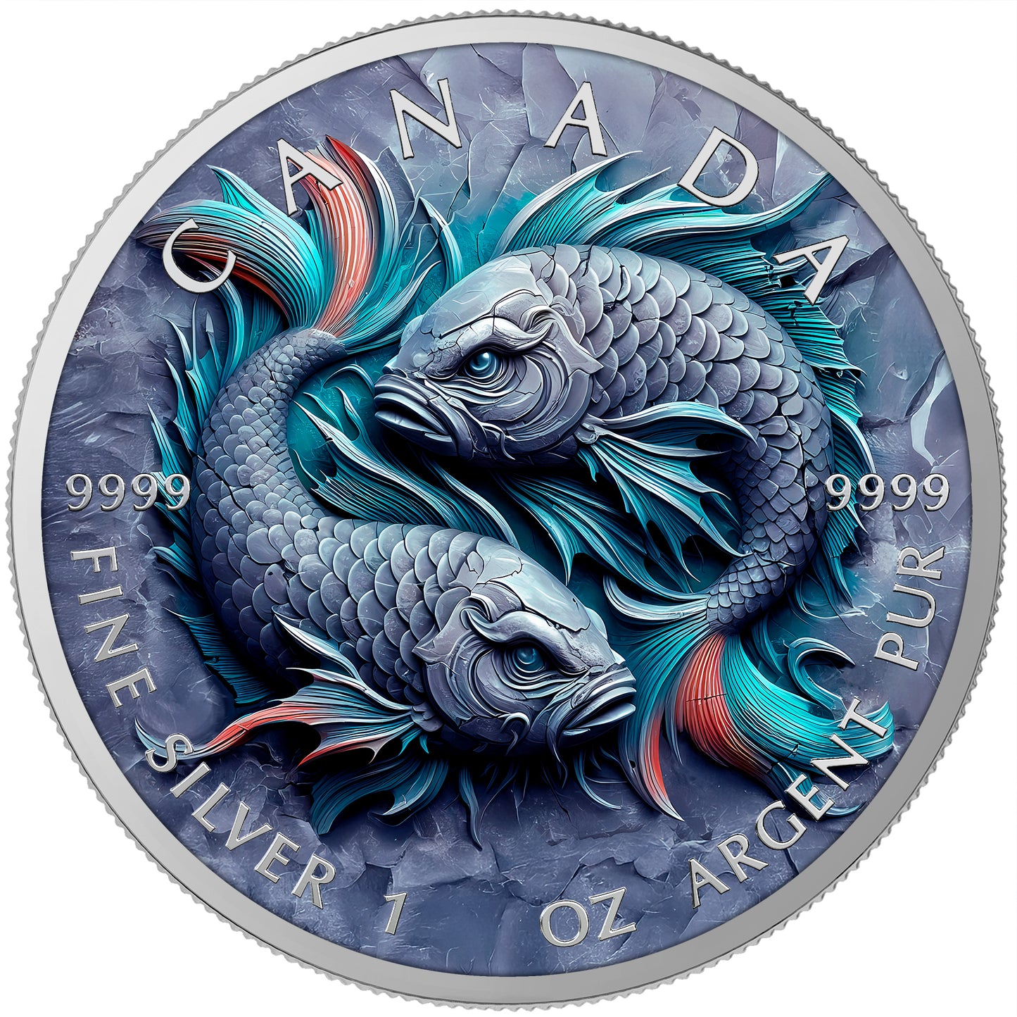 Canada 2025 - Stone Zodiac - Pisces - 1 oz Silbermünze Farbe***