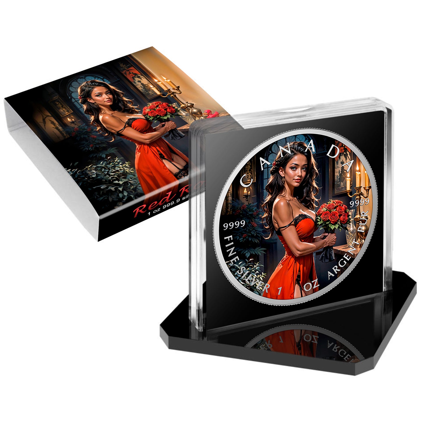 Canada 2025 - Red Roses - 1 oz Silbermünze Farbe