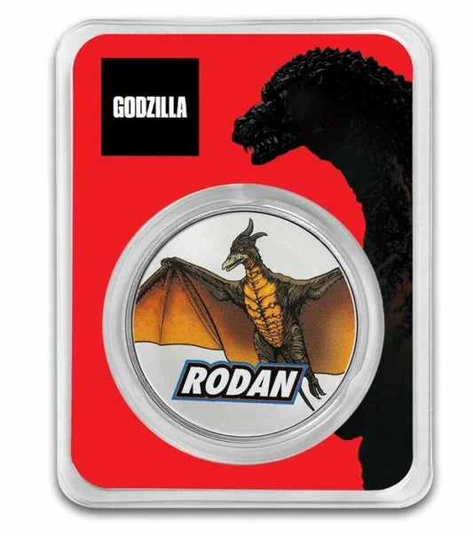 Silbermünze 1 oz Rodan 2024 Godzilla vs. Monsters Farbe*