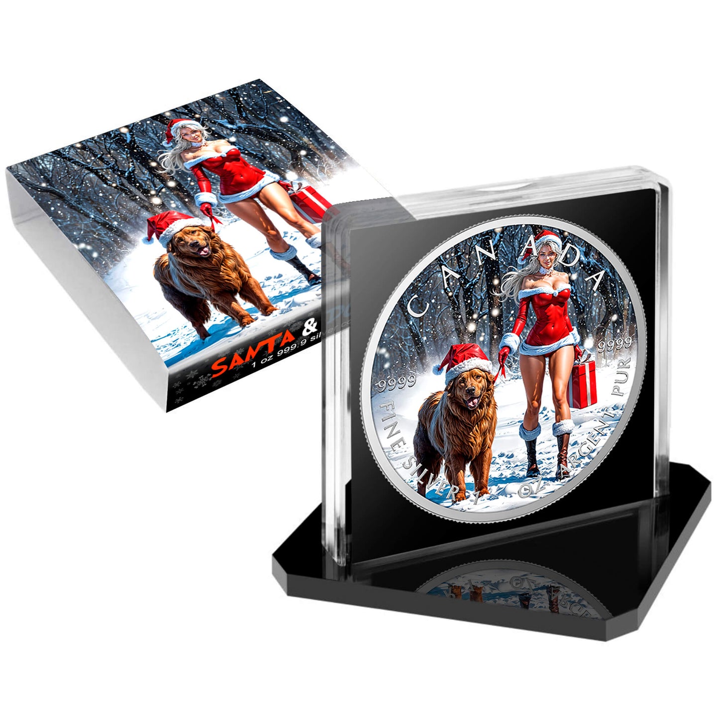 Canada 2025 - Santa & Doggy - 1 oz Silbermünze Farbe***