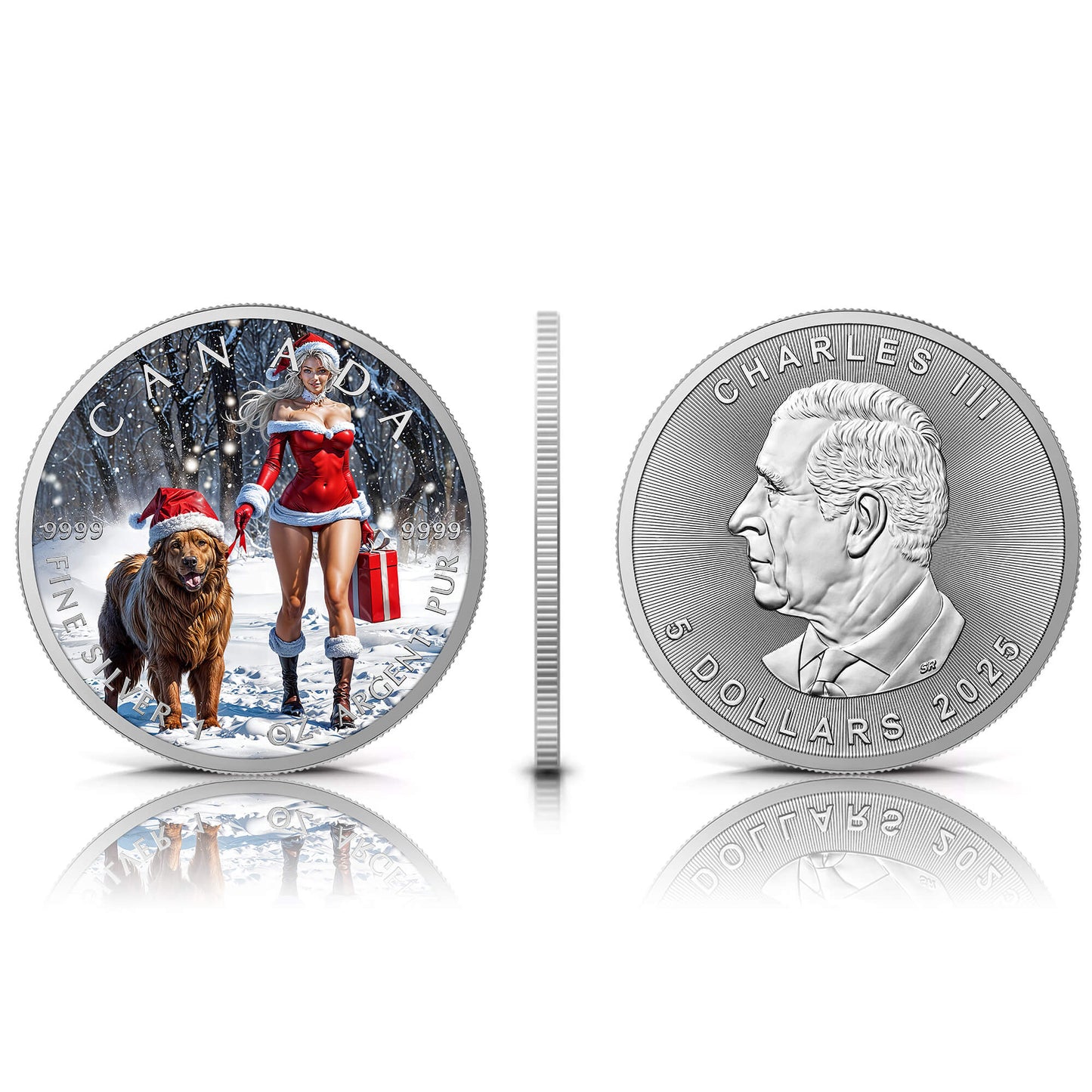 Canada 2025 - Santa & Doggy - 1 oz Silbermünze Farbe***