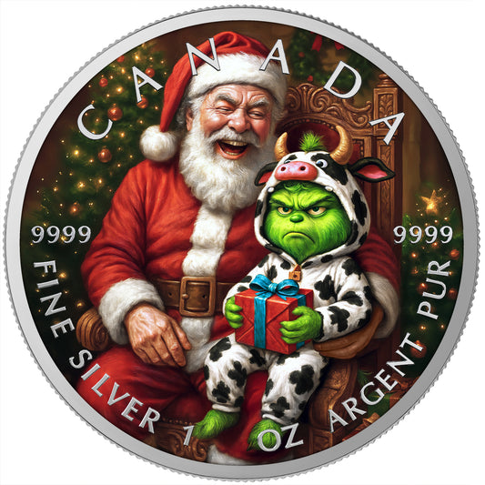 Canada 2025 - Santa & Grinch - 1 oz Silbermünze Farbe