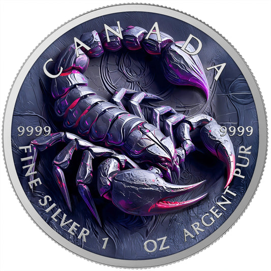 Canada 2025 - Stone Zodiac #Scorpio - 1 oz Silbermünze Farbe***