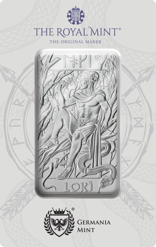 Norse Gods – 3. Ausgabe Loki - 10 oz Silberbarren The Royal Mint Germania Mint