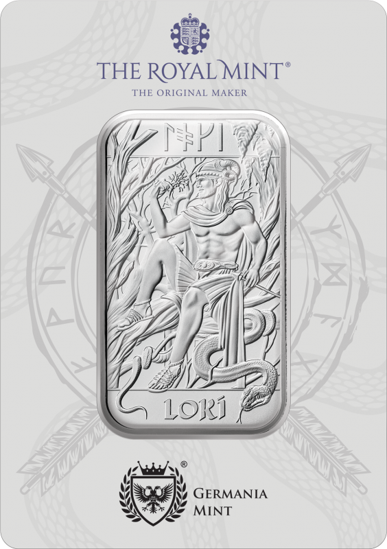 Norse Gods – 3. Ausgabe Loki - 1 oz Silberbarren The Royal Mint Germania Mint
