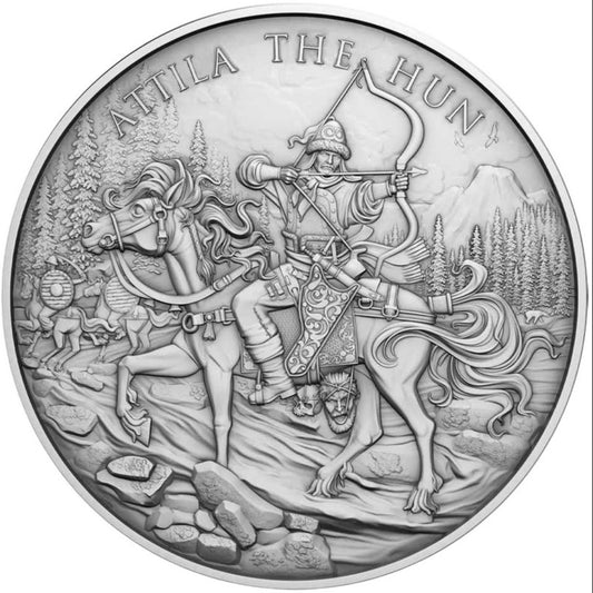 USA - Legendary Warriors - Atila the Hun - 1 oz Silbermedaille BU