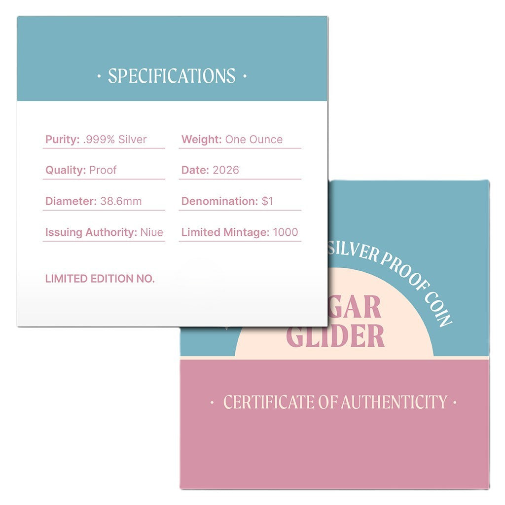 Niue - Cute & Cuddly - Baby Sugar Glider - 2026 - 1 oz Silbermünze***
