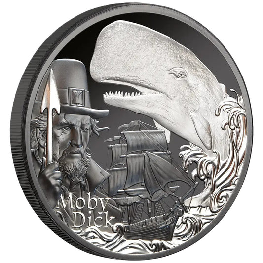 Niue Literatur Moby Dick 2026 - 2 oz - Black Proof - Silbermünze***