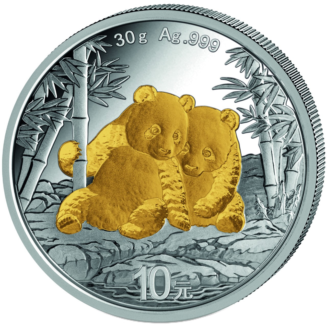 China Panda Gilded 2026 - 30 Gramm Silbermünze - 10 Yuan
