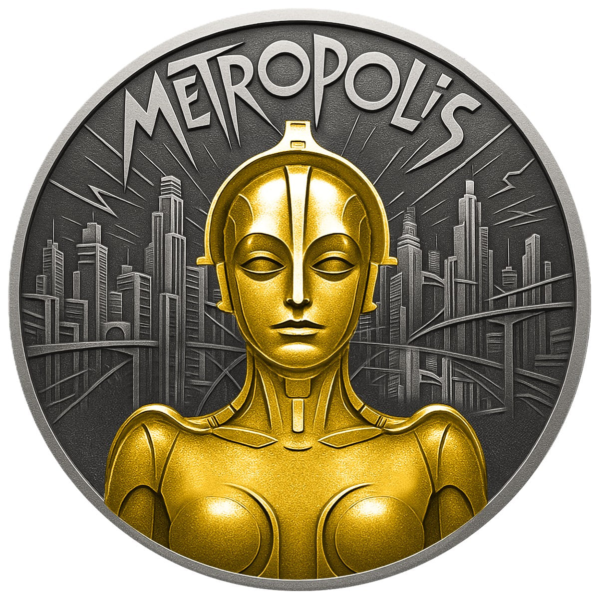 METROPOLIS Silent Film CLASSICS 2025 Niue 1 oz Silbermünze Antik