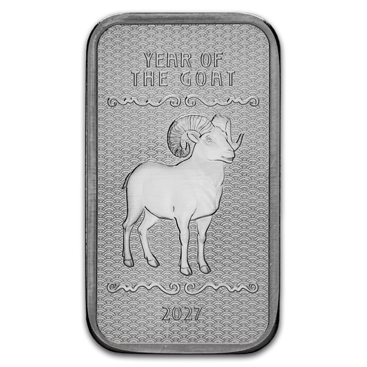 Lunar Year of the Goat 2027 - Series 2 - 5 oz Silberbarren BU