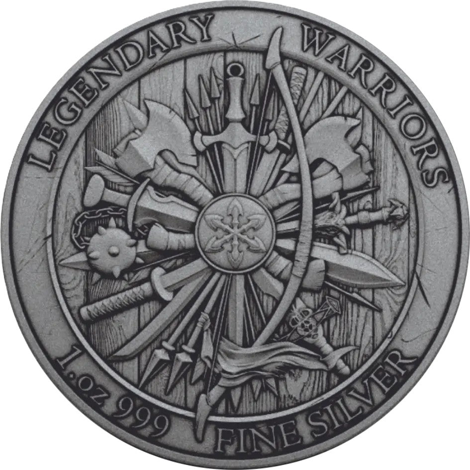 USA - Legendary Warriors -  Sitting Bull (11) - 1 oz Silber Antik Finish Color Farbe