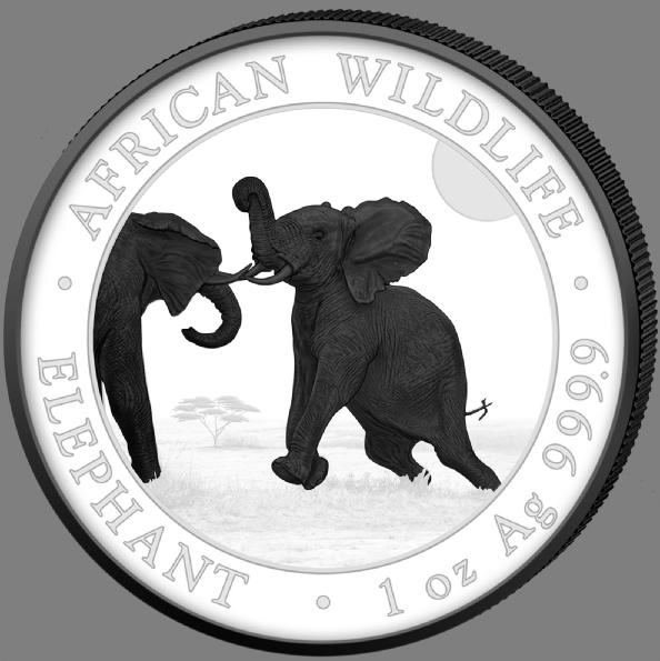 Somalia Elefant 2024 Black & White Set 2 x 1 oz Silbermünze