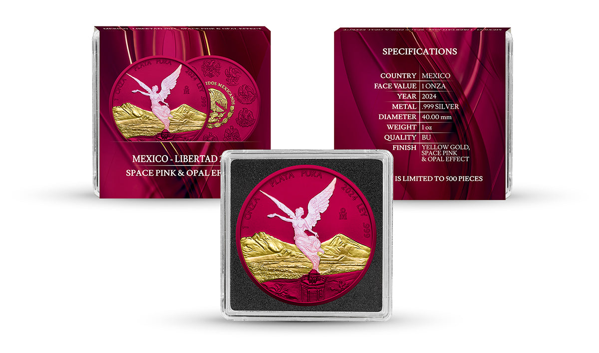Mexico Libertad 2024 - Space Pink Opal - 1 oz Silbermünze***