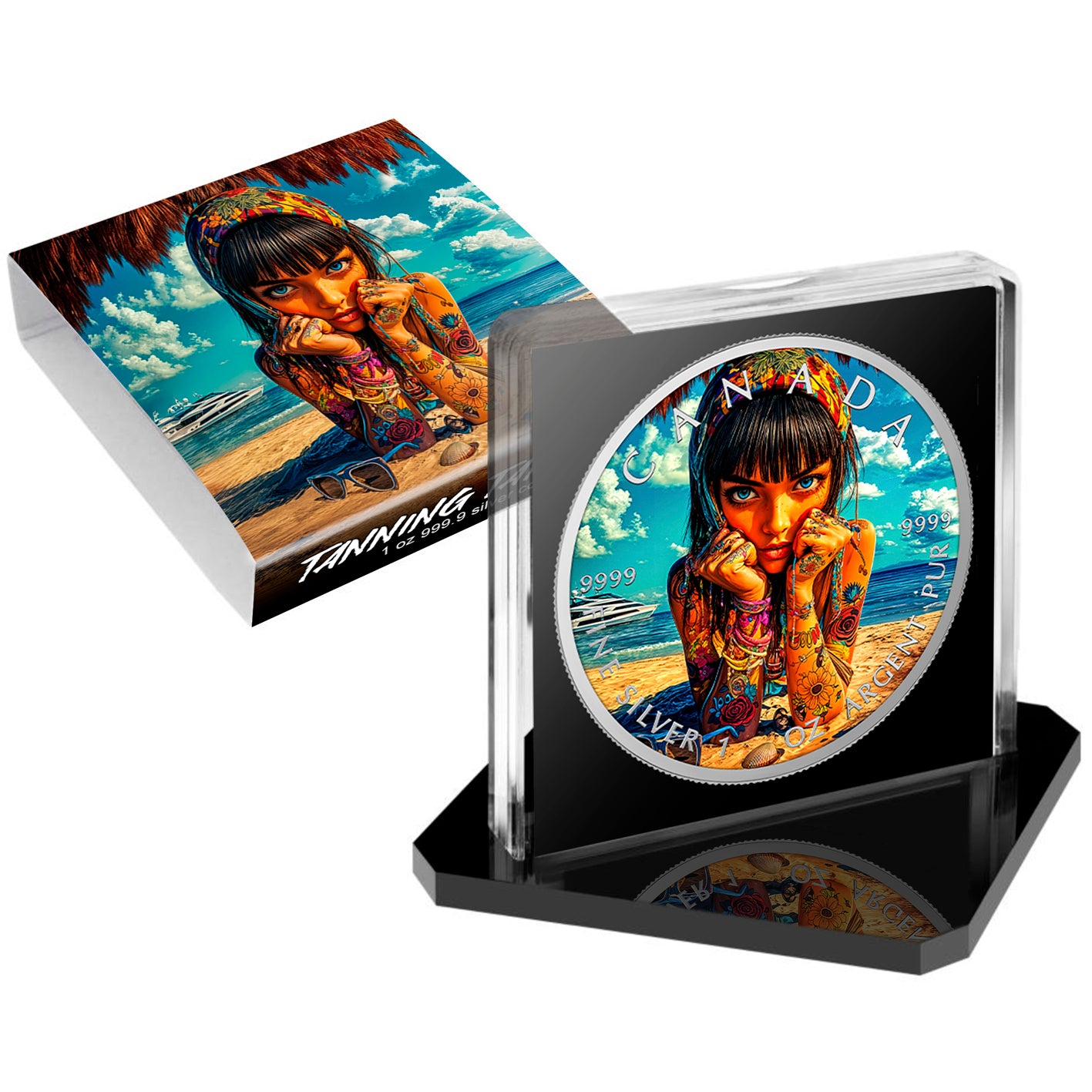 Canada 2025 - Tanning Tattoos - 1 oz Silbermünze Farbe***