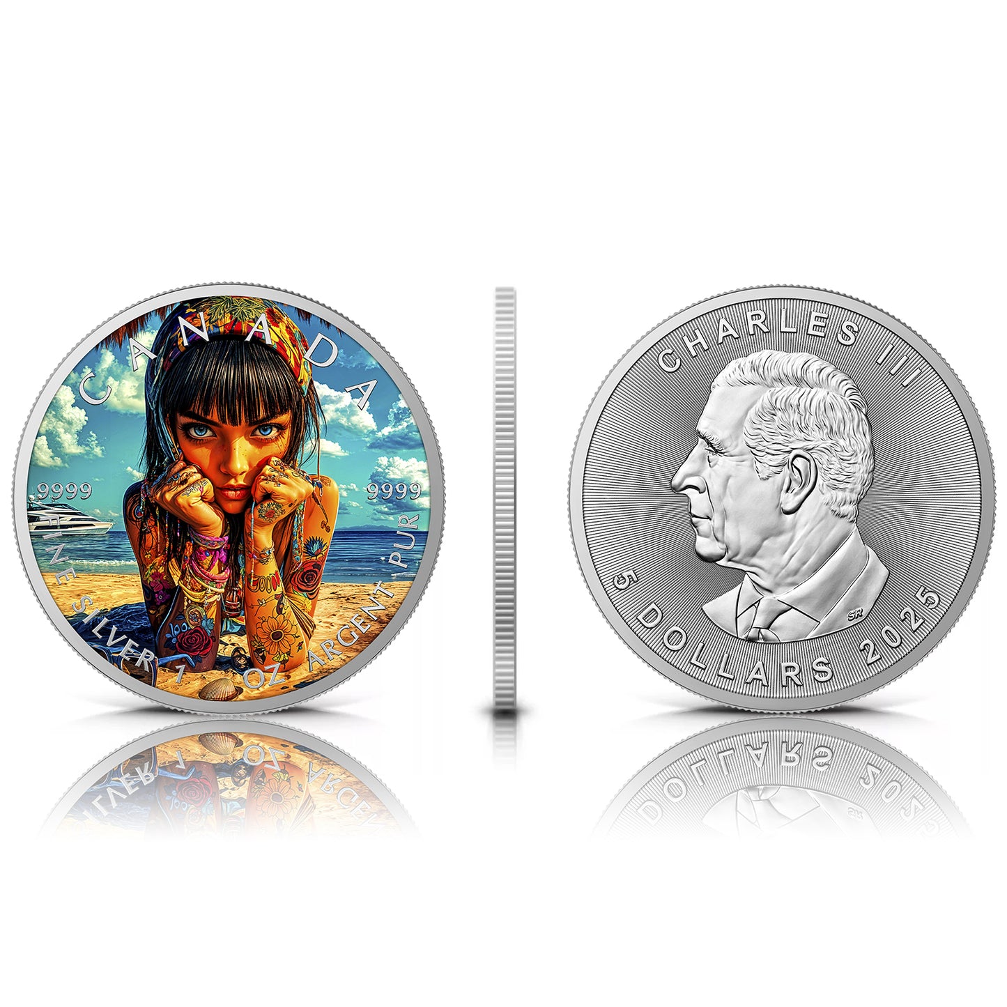Canada 2025 - Tanning Tattoos - 1 oz Silbermünze Farbe***