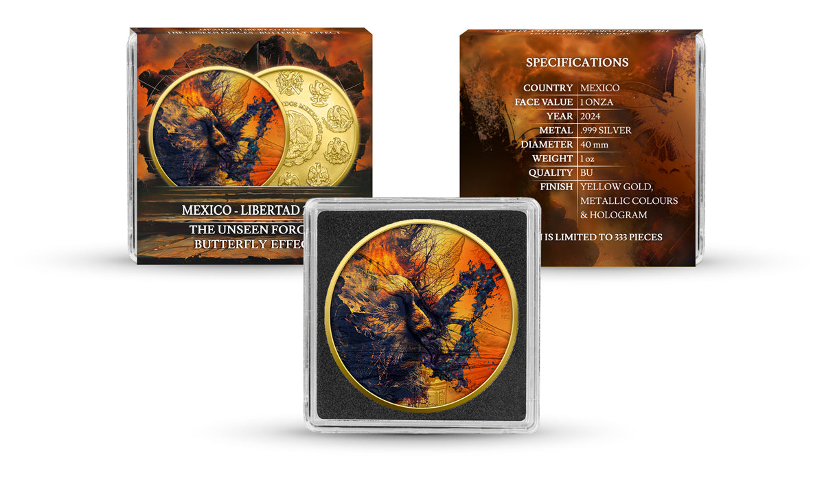 Mexico Libertad 2024 - Metaphysical - The Butterfly Effect - 1 oz Silbermünze***