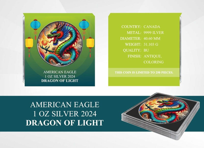 American Eagle Dragon of Light Color 1 oz Silbermünze 2024*