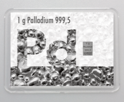 Palladiumbarren 1 Gramm Flip ESG Palladium Barren 999.5