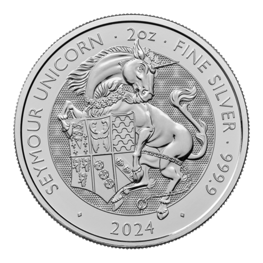 Royal Tudor Beasts Seymour Unicorn 2 Oz Silbermünze 2024*