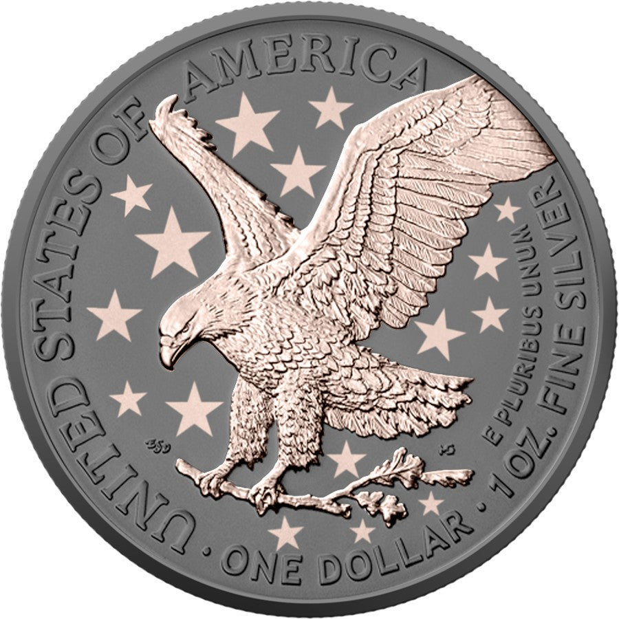 American Eagle 2026 - The Conquest of Mars - 1 oz Silbermünze Ruthenium, Roségold, Farbe