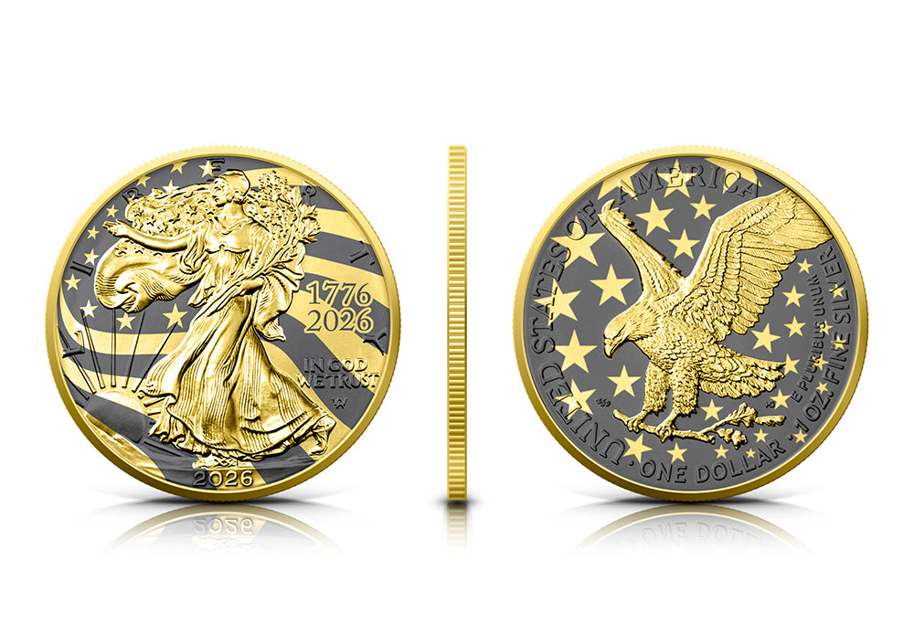 American Eagle 2026 - Golden Ring - 1 oz Silbermünze Ruthenium Gelbgold