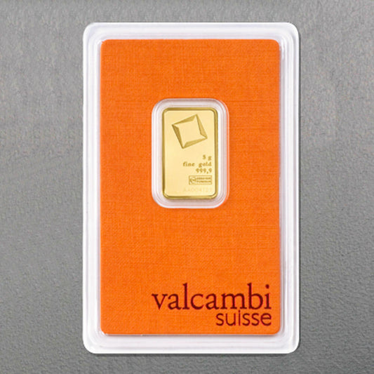 Goldbarren 5 Gramm Valcambi Suisse Gold 999 im Blister**