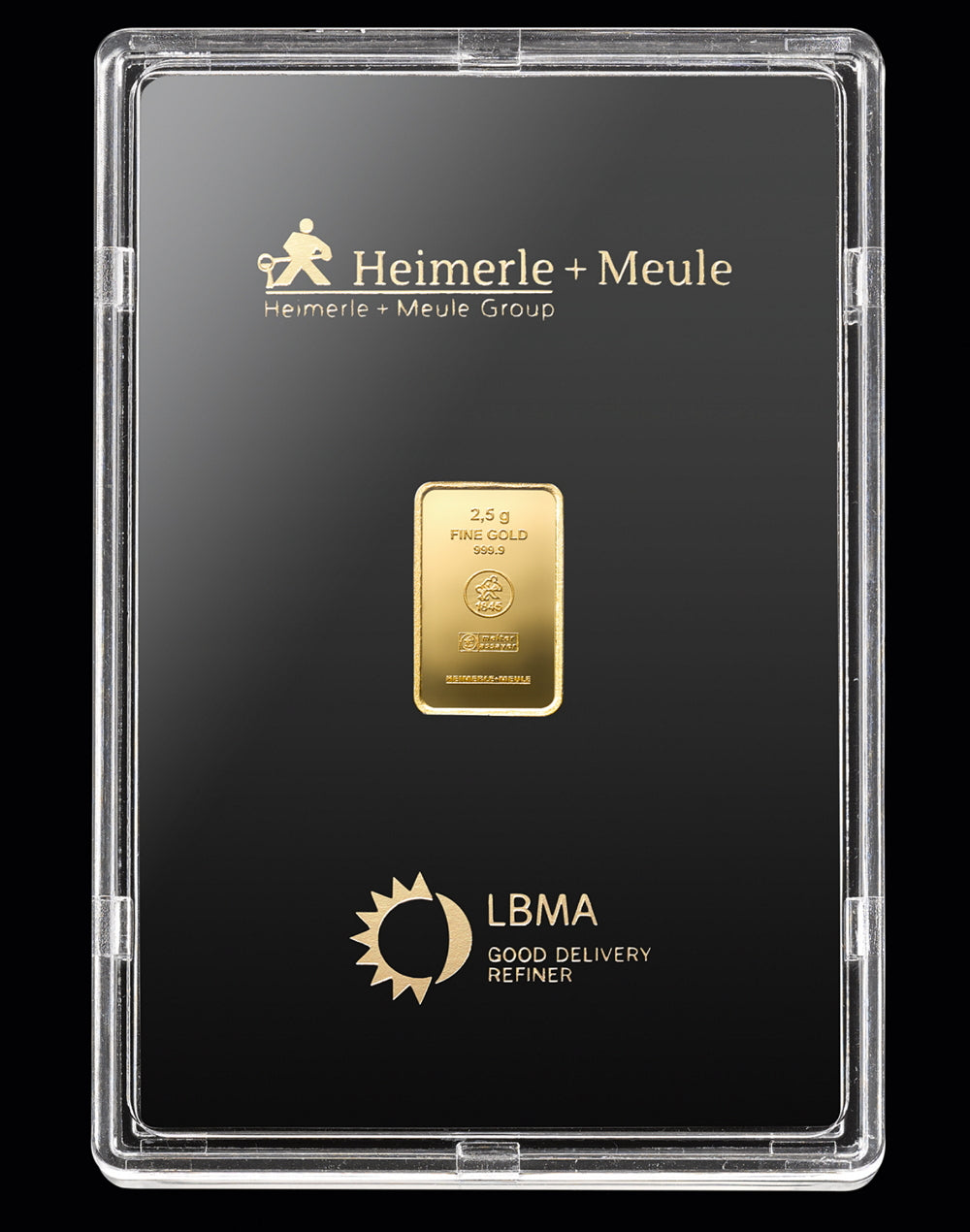 Goldbarren 2,5 Gramm Heimerle & Meule 999.9 Feingold Gold mit Box**