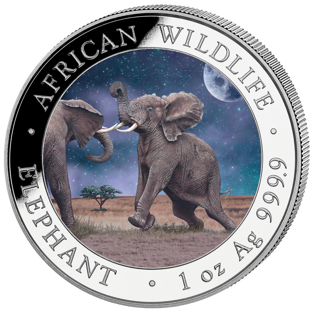 Somalia Elefant 2024 Day & Night Set 2 x 1 oz Silbermünze