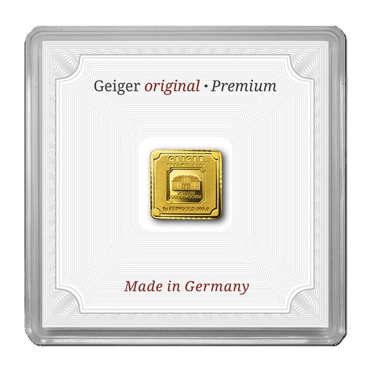 Goldbarren 1 Gramm Geiger Original Premium 999.9 Gold Barren**