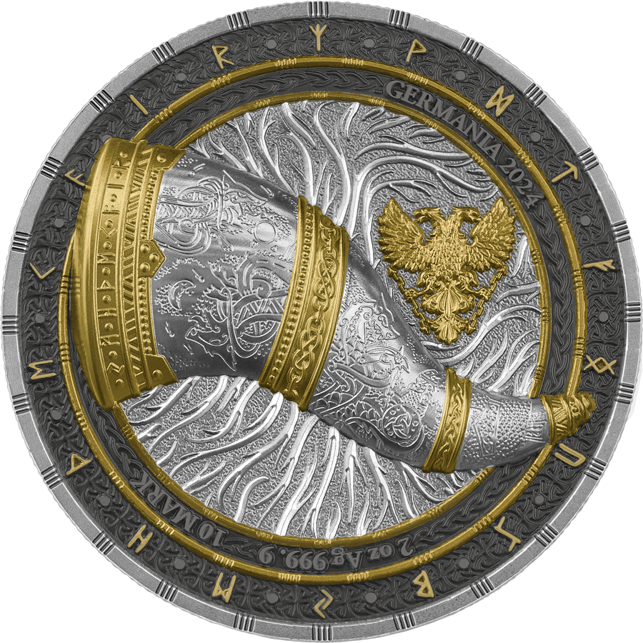 Artefacts - Gjallarhorn 1# 2 oz Silber Germania Mint BU UHR