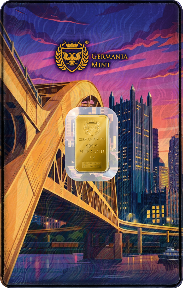 Germania Mint - Gold Minted Bar - ANA Edition - 1 Gramm Goldbarren im Safepack**