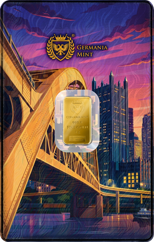 Germania Mint - Gold Minted Bar - ANA Edition - 1 Gramm Goldbarren im Safepack**