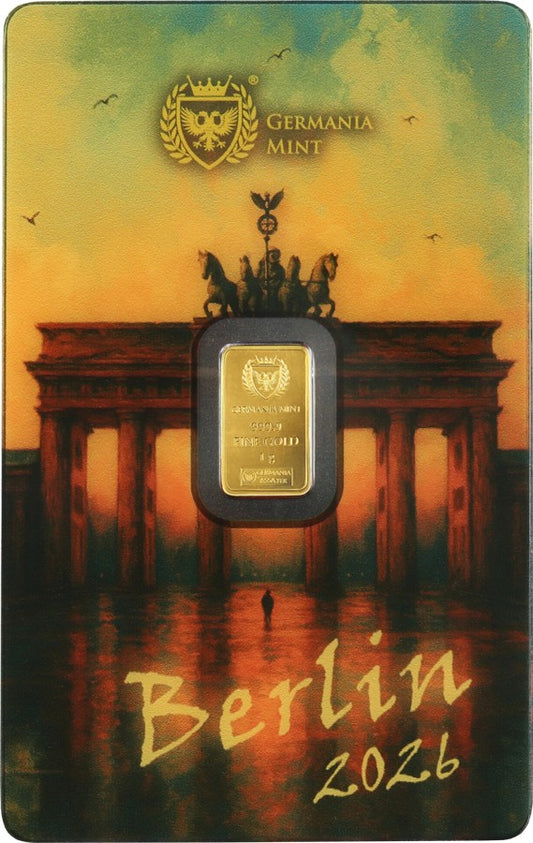 Germania Mint - Gold Minted Bar - 1 Gramm - WMF Berlin 2026 - Goldbarren im Safepack**