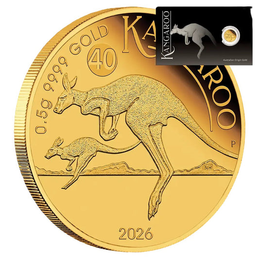 Känguru 2026 - Mini Roo 1/62 oz - 40 Jahre Jubiläum - Australien Goldmünze**