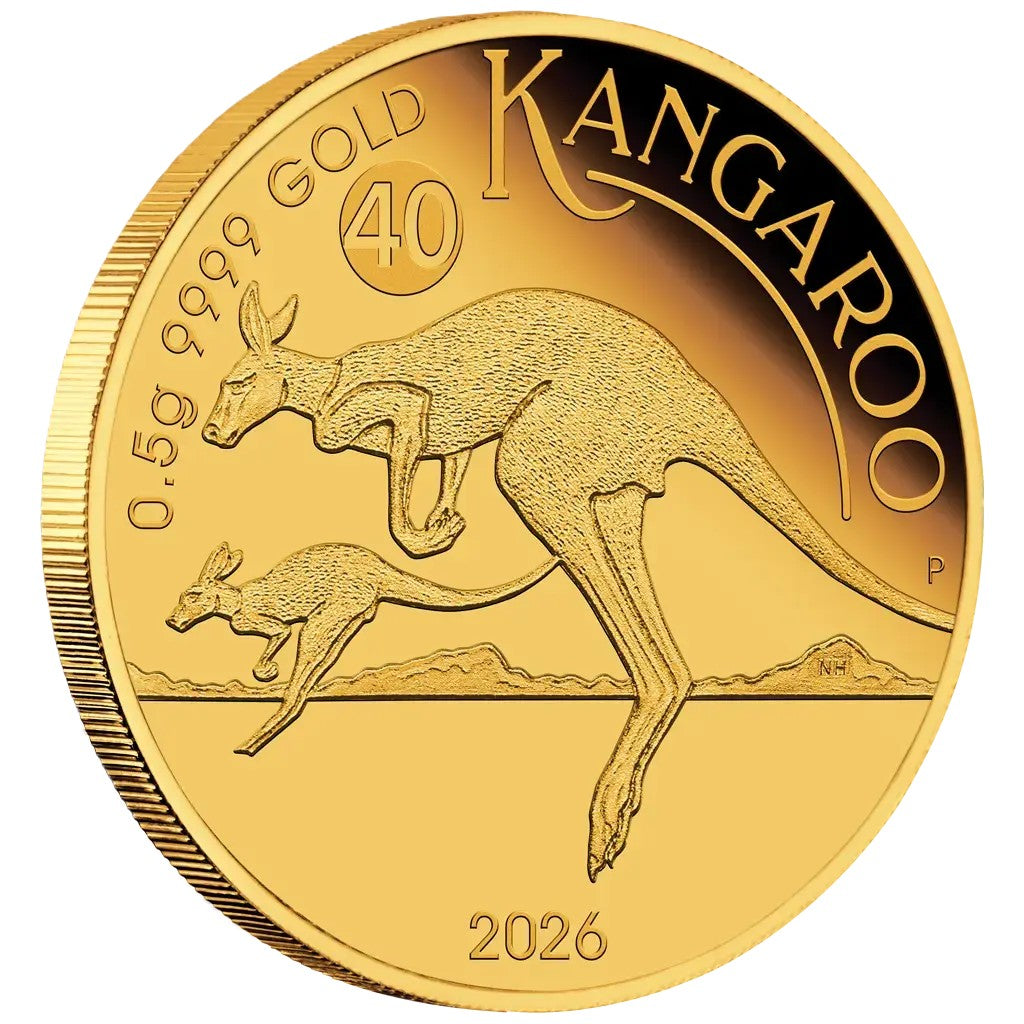 Känguru 2026 - Mini Roo 1/62 oz - 40 Jahre Jubiläum - Australien Goldmünze**