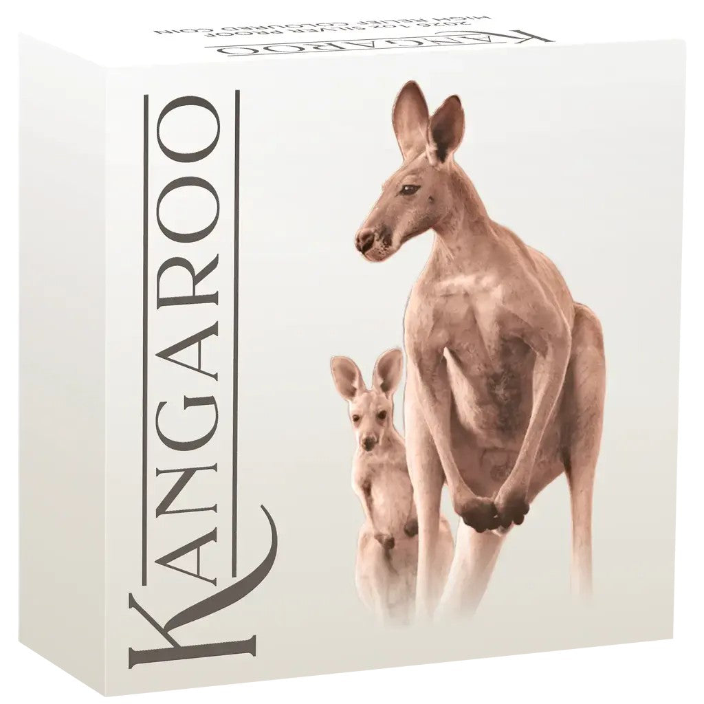 Australien Känguru 2026 - High Relief PP Farbe - 40 Jahre Jubiläum - Perth Mint - 1 oz Silbermünze