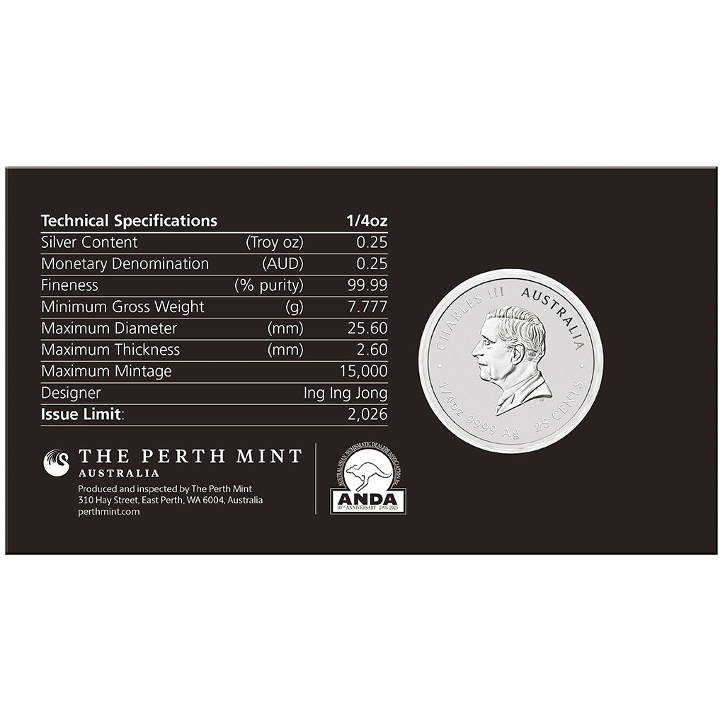 Lunar III Jahr des Pferdes - Hobart Coin Show Special - 2026 1/4 oz Silbermünze Farbe ***