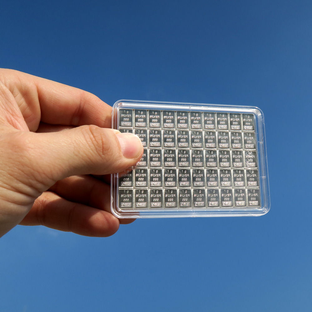 CombiBar Valcambi Schweiz 50 x 1 Gramm 999 AG Silber Silbertafel Silberbarren