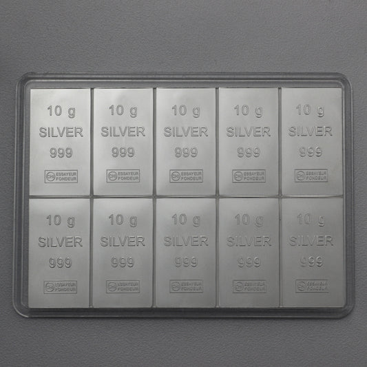 Silbertafel Valcambi "CombiBar" 10 x 10 Gramm Silber Silberbarren Tafelbarren