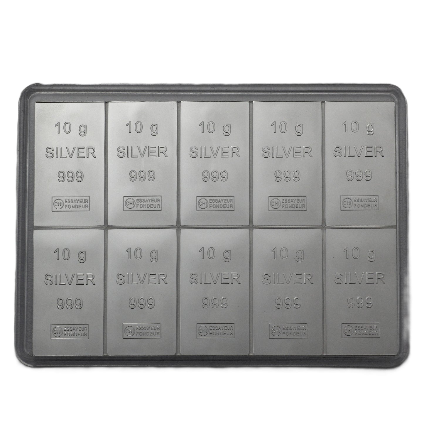 Silbertafel Valcambi "CombiBar" 10 x 10 Gramm Silberbarren Tafelbarren