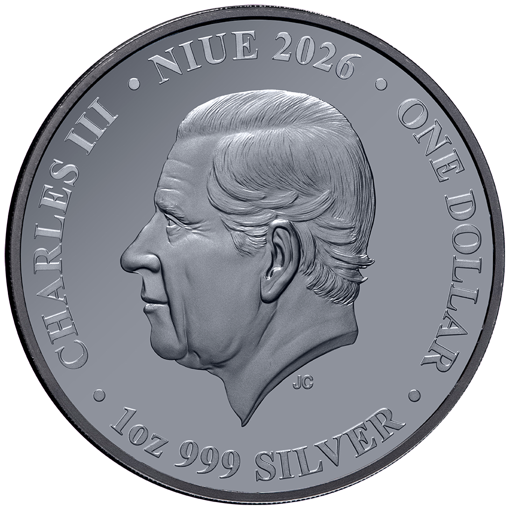 Niue - Lunar - Jahr des Pferdes - 2026 - 1 oz Silbermünze Teilvergoldet Black Proof***