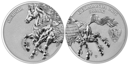 Germania Mint - Germania Beasts - Sleipnir 2026 - 2 x 1 oz Silbermünze BU Doppelkapsel