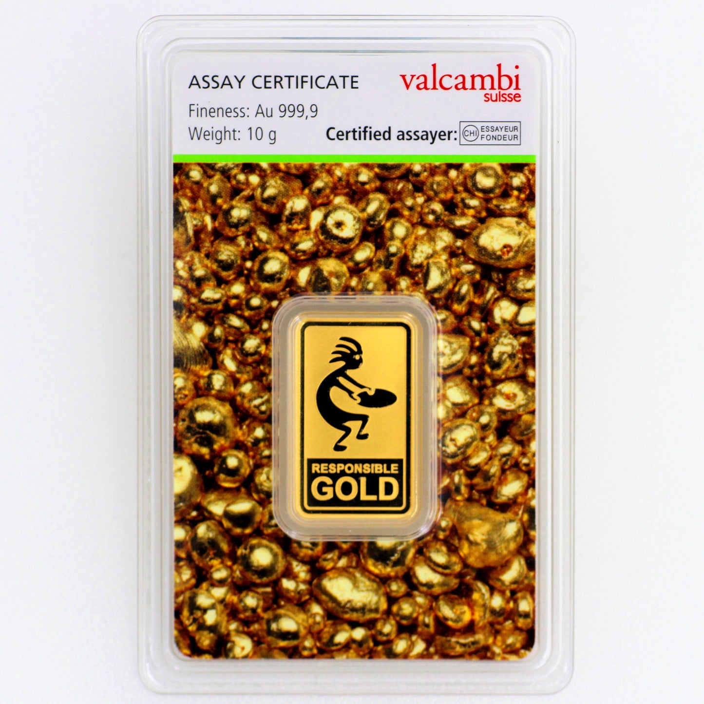 Goldbarren 10 Gramm Valcambi Auropelli 999 im Blister mit Zertifkat Responsible-Gold**