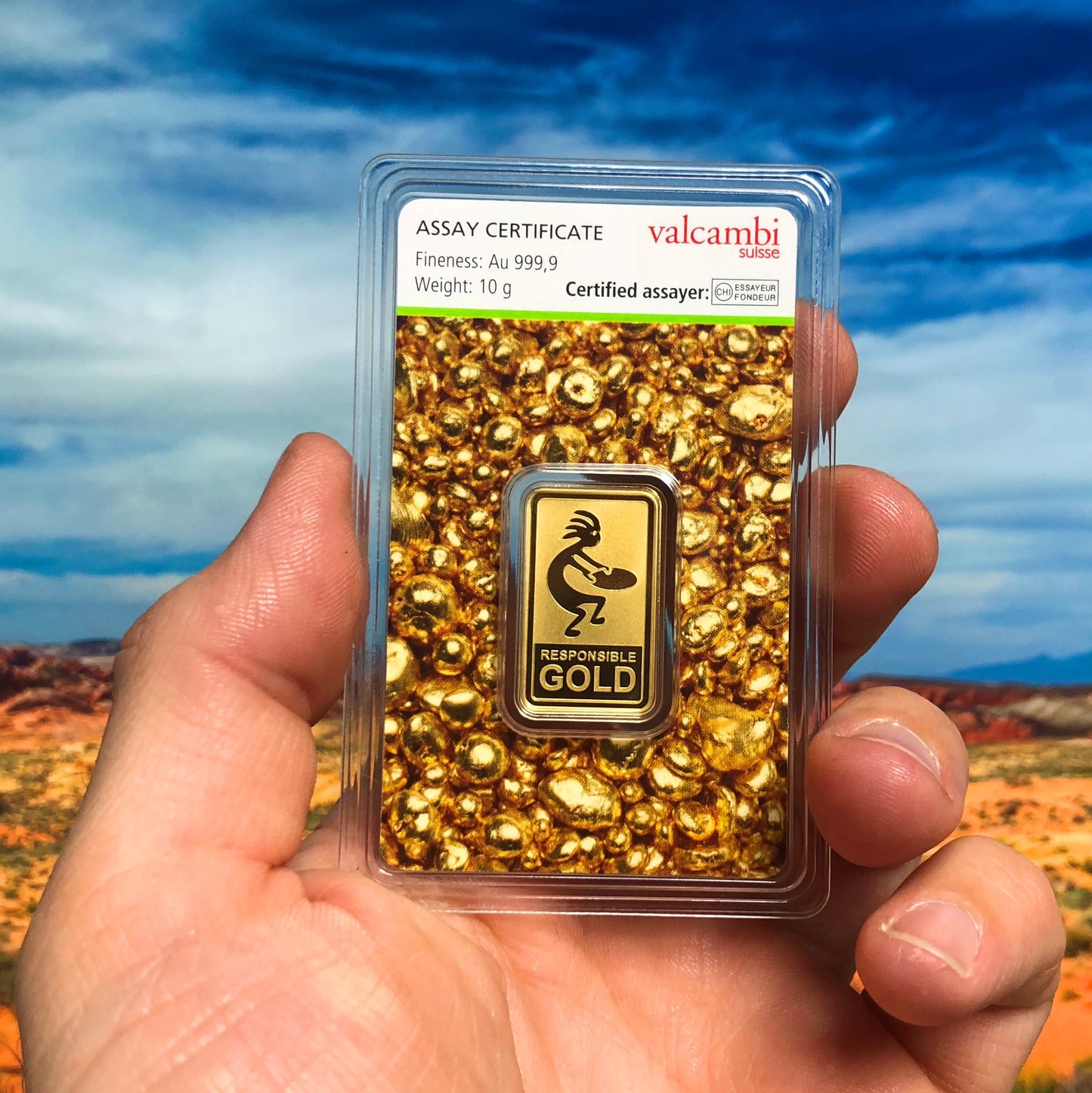 Goldbarren 10 Gramm Valcambi Auropelli 999 im Blister mit Zertifkat Responsible-Gold**