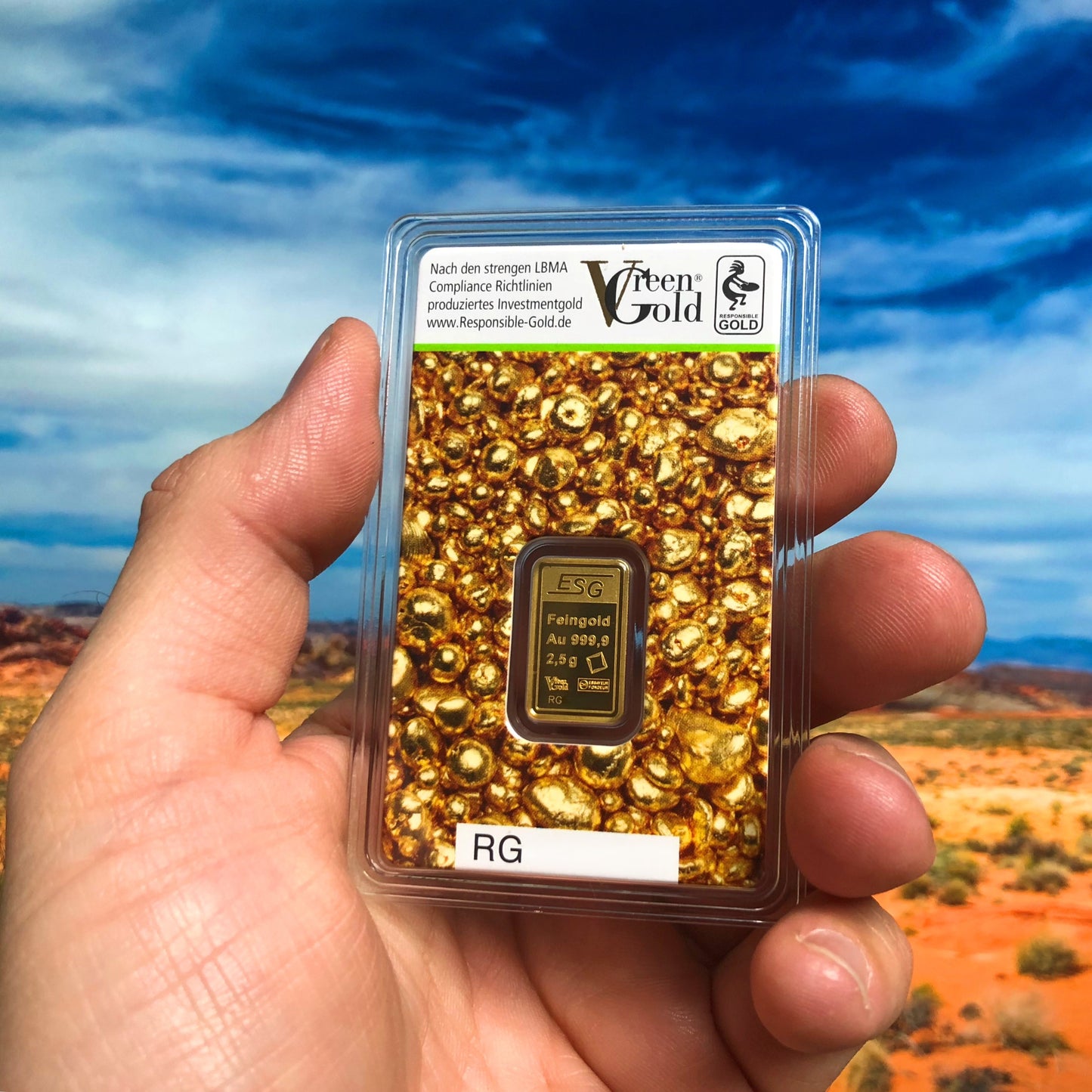 Goldbarren 2,5 Gramm Valcambi Auropelli 999 im Blister mit Zertifkat Responsible-Gold**