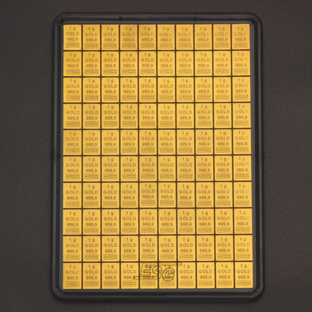 Goldbarren 1 Gramm Valcambi CombiBar 999.9 Feingold aus Goldtafel**