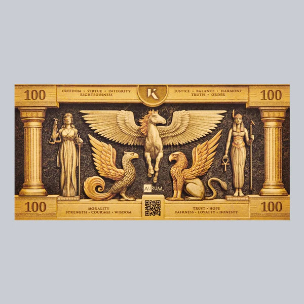 Kinesis Ma´at Goldschein 100 mg 0,1 Gramm Goldbarren 999 Gold**
