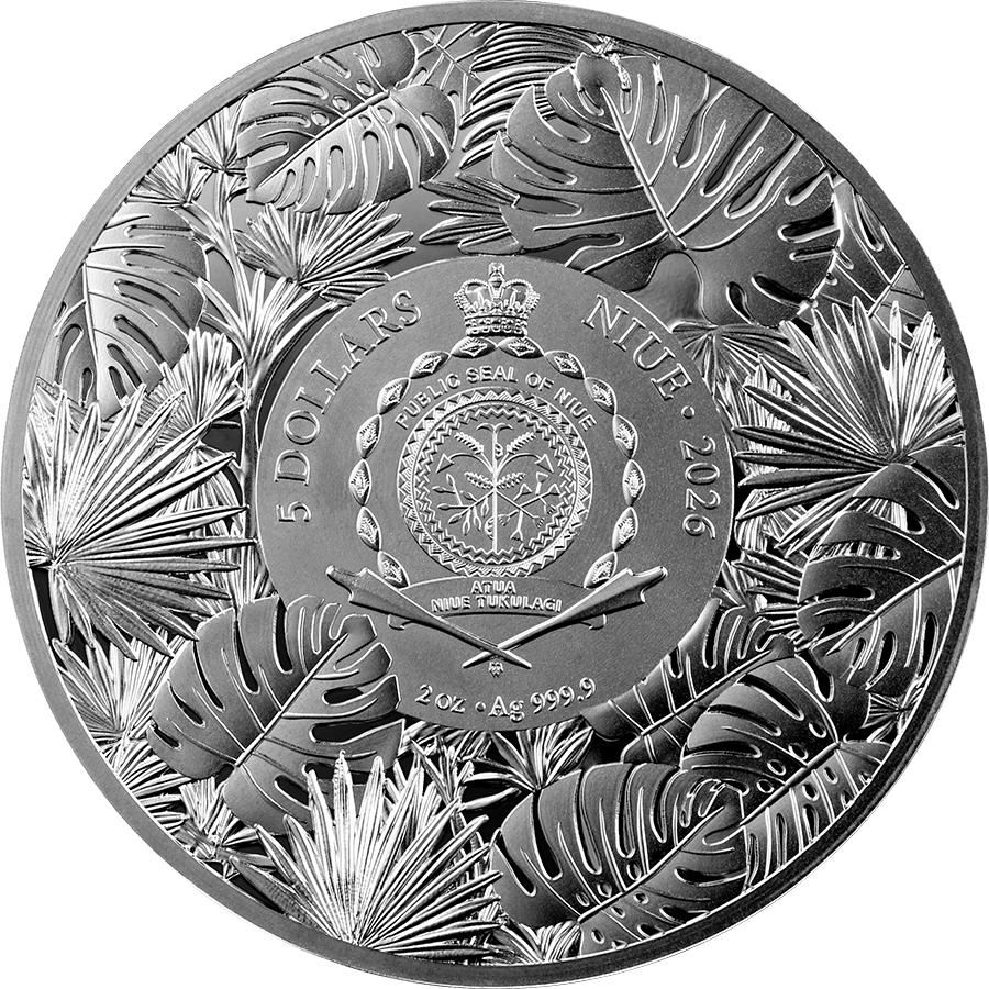 Representatives of the Specie - #4. Rainbow Toucan - Germania Mint  - 2 oz Silbermünze Ruthenium High Relief