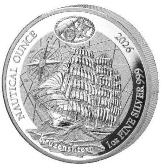 Ruanda Nautical Ounce - Kruzenshtern 2026 - 1 oz Silbermünze Polierte Platte in offizieller Box